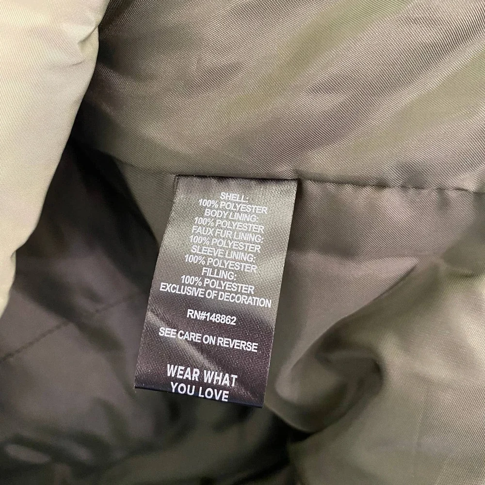 Torrid NWT Fit & Flare Puffer Jacket - Twill Olive Green Size 5X Removable Hood - Picture 10 of 10
